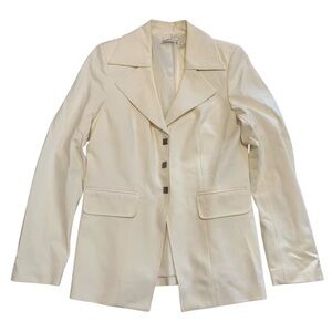 Melanie Lyne Cream Stretch Tailored Blazer - Size 6
